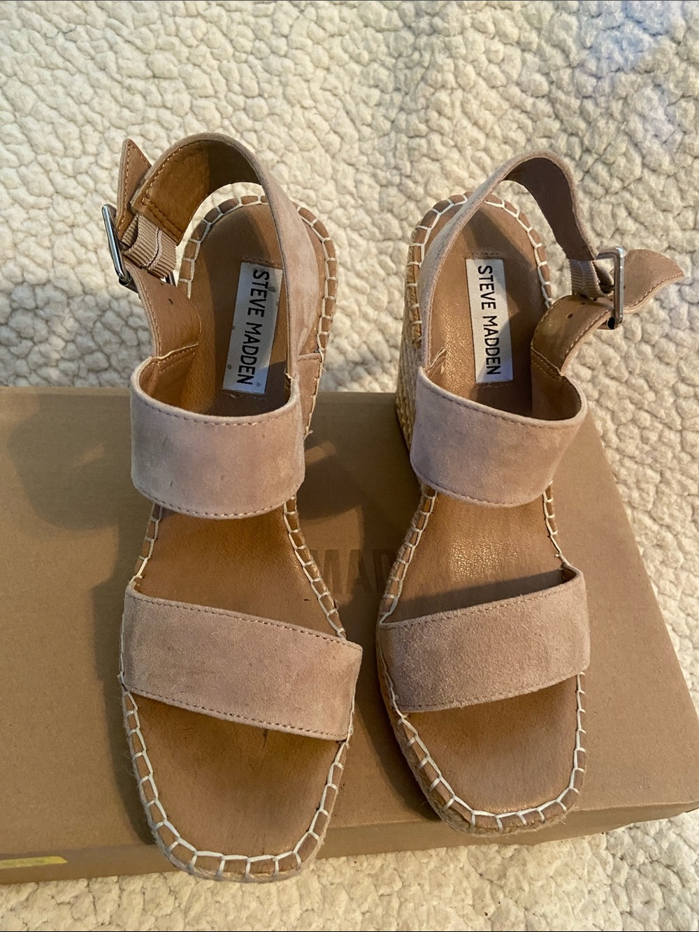 Steve Madden Blush Suede Espadrille Sandals